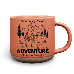 Forever Adventure Partners - Personalized Pottery Mug - Orange