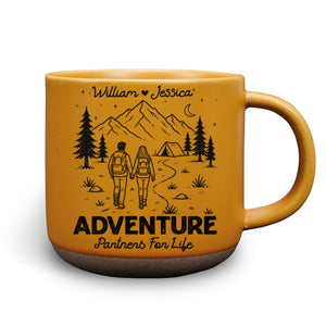 Forever Adventure Partners - Personalized Pottery Mug - Yellow
