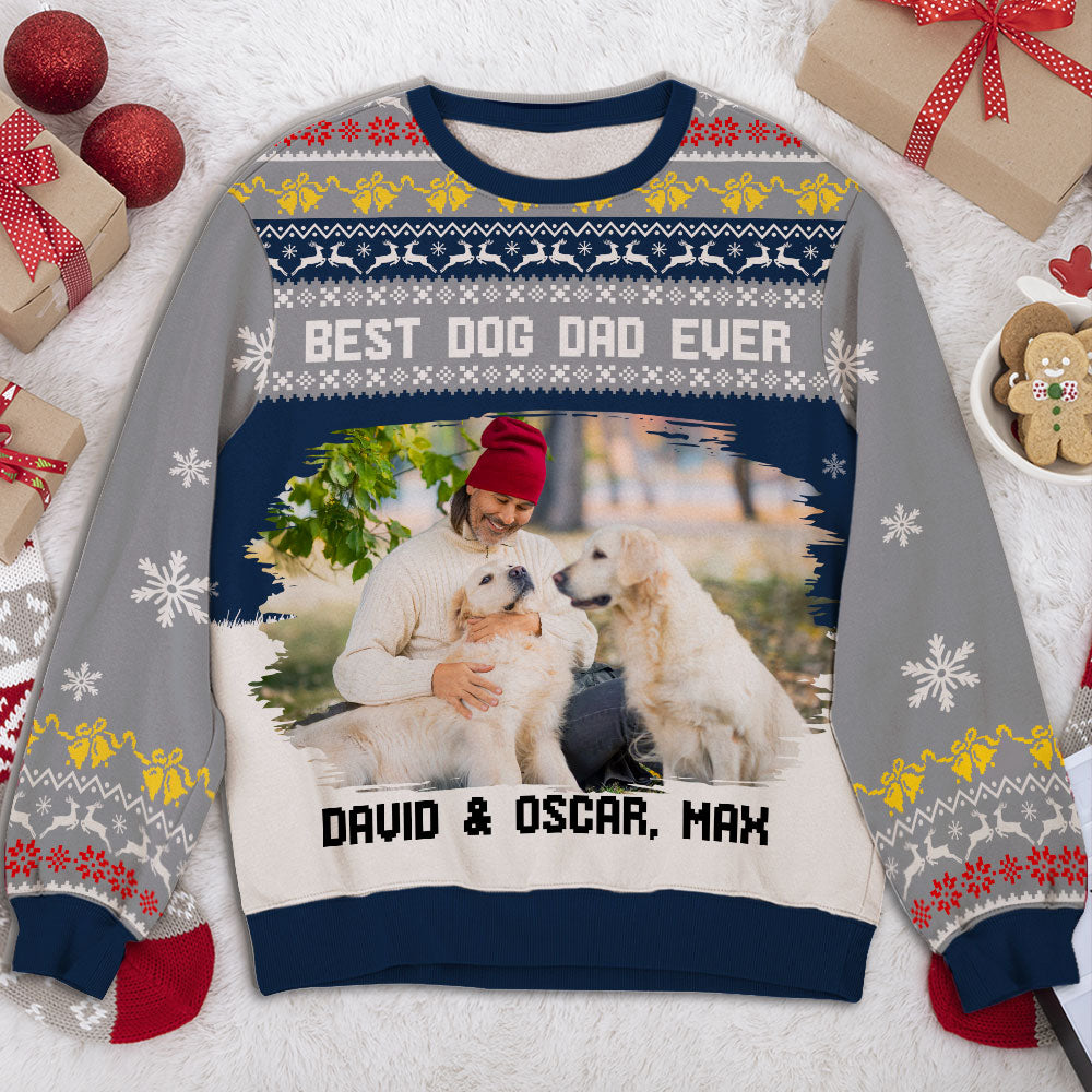 Best Dog Cartoon For Man Photo - Personalized All-Over-Print Sweatshirt