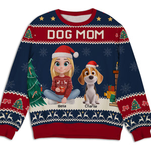 Dog Mommy Christmas Personalized All-Over-Print Sweatshirt