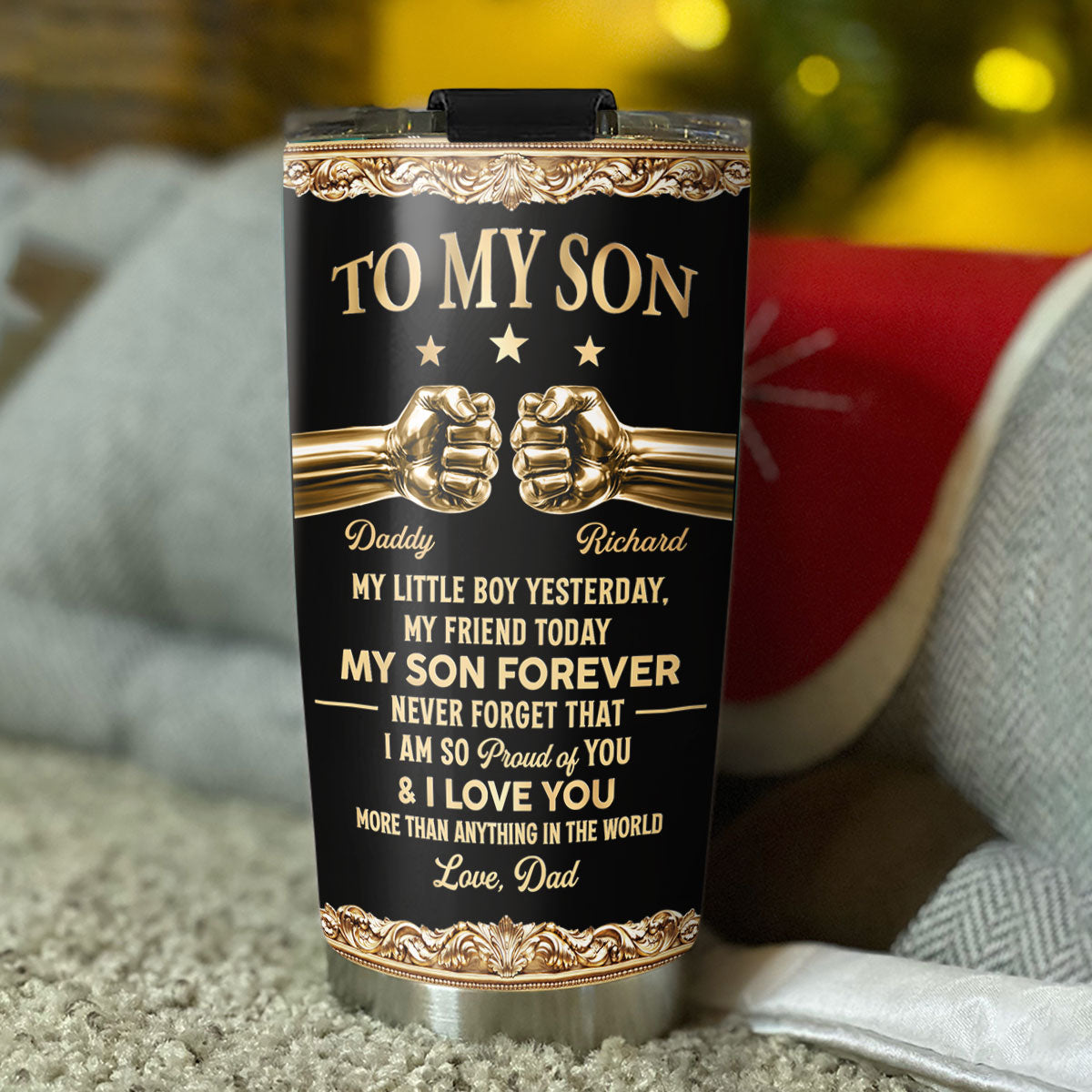 My Son Forever - Personalized 3D Effect Tumbler