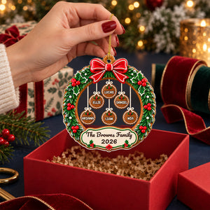 Cookie Family Wreath acrylic ornament