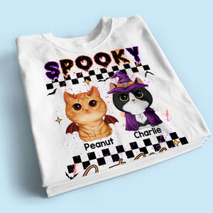 Spooky Cat Mom watercolor cats personalized shirt
