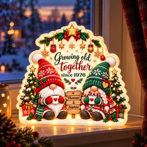 Gnome Couple Growing Old Together Since personalized light box