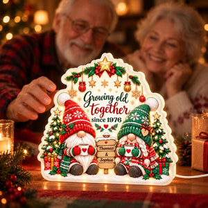 Gnome Couple Growing Old Together Since personalized light box
