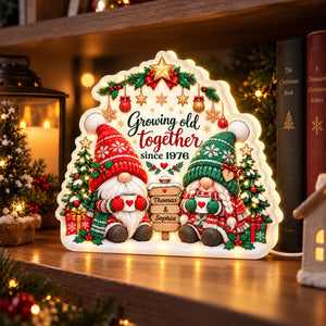 Gnome Couple Growing Old Together Since personalized light box
