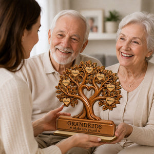 Grandkids Make Life Grand - Personalized 2-Layered Wooden Plaque