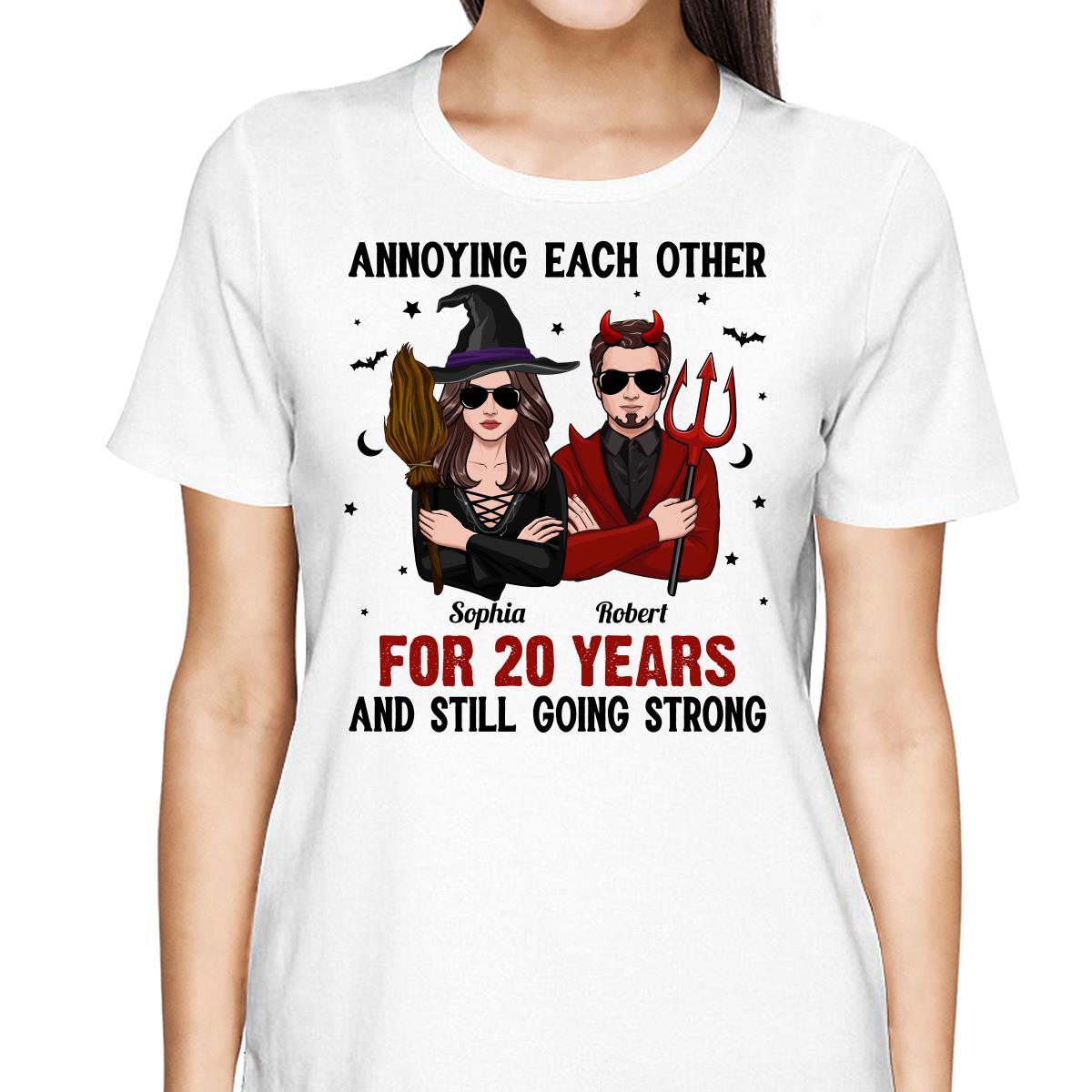 Halloween Couple Annoying Each Other - Personalized Shirt - Gift For Wife, Husband