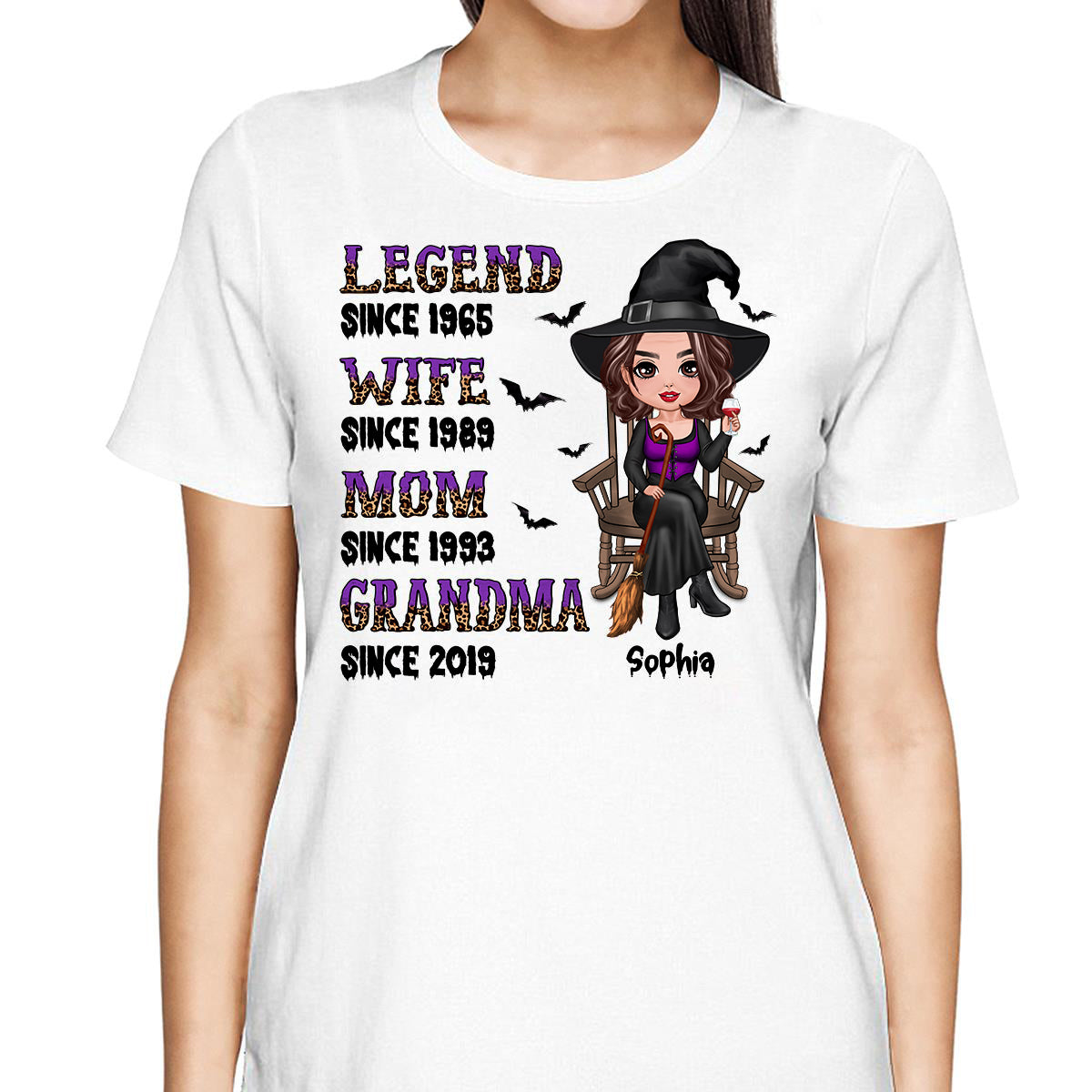 Halloween Grandma Mom Sitting Legend - Personalized Shirt - Gift For Mom, Grandma