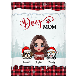 Doll Dog Mom Christmas Personalized Fleece Blanket
