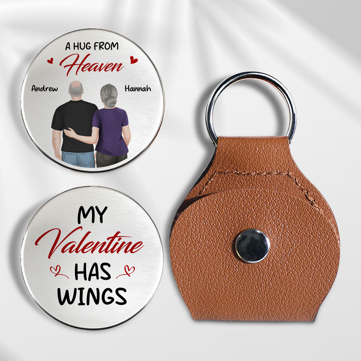 My Valentine Has Wings - Personalized Pocket Hug - Memorial Gift For Family