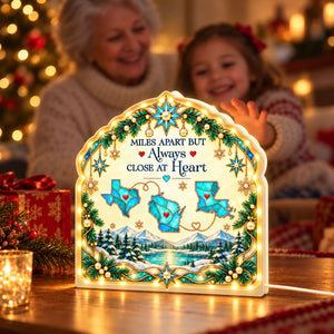 Miles Apart But Close At Heart State Map personalized light box