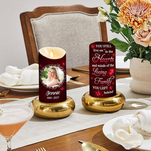 Hearts And Minds personalized LED memorial candle