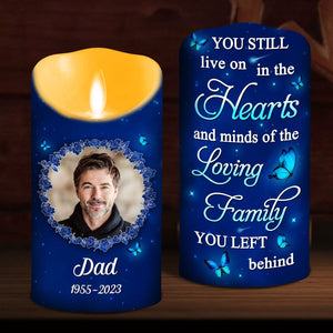 Hearts And Minds personalized LED memorial candle
