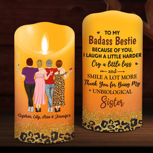 Because Of You I Laugh A Little Harder personalized LED candle