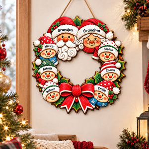 Grandkids Wreath personalized wood sign