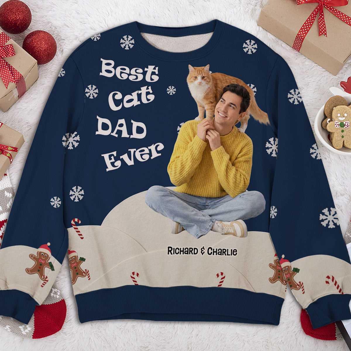 This Is How I Show My Cat Photo - Personalized All-Over-Print Sweatshirt - Christmas Gift For Mom, Dad