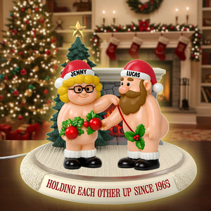 Old Santa Couple Holding Each Other Up personalized acrylic light box