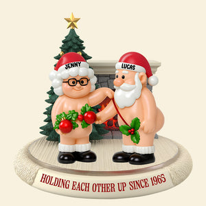 Old Santa Couple Holding Each Other Up personalized acrylic light box