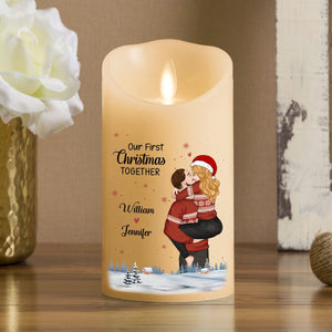 Our First Christmas Together personalized LED candle
