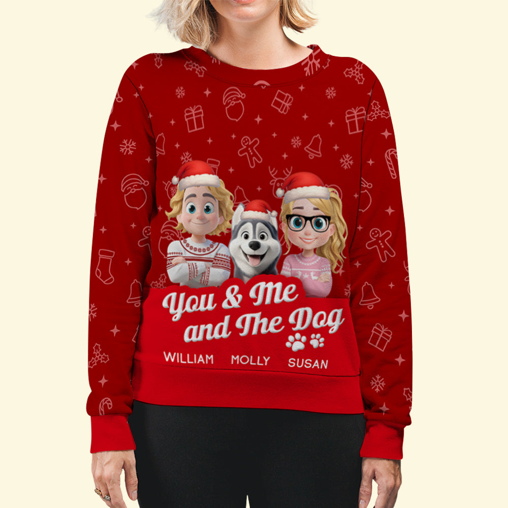 You And Me And The Dogs - Personalized All-Over-Print Sweatshirt