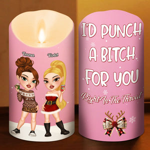 Punch A Bitch For You personalized LED candle