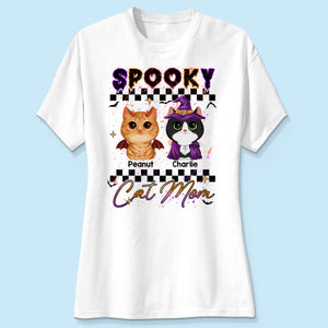 Spooky Cat Mom watercolor cats personalized shirt