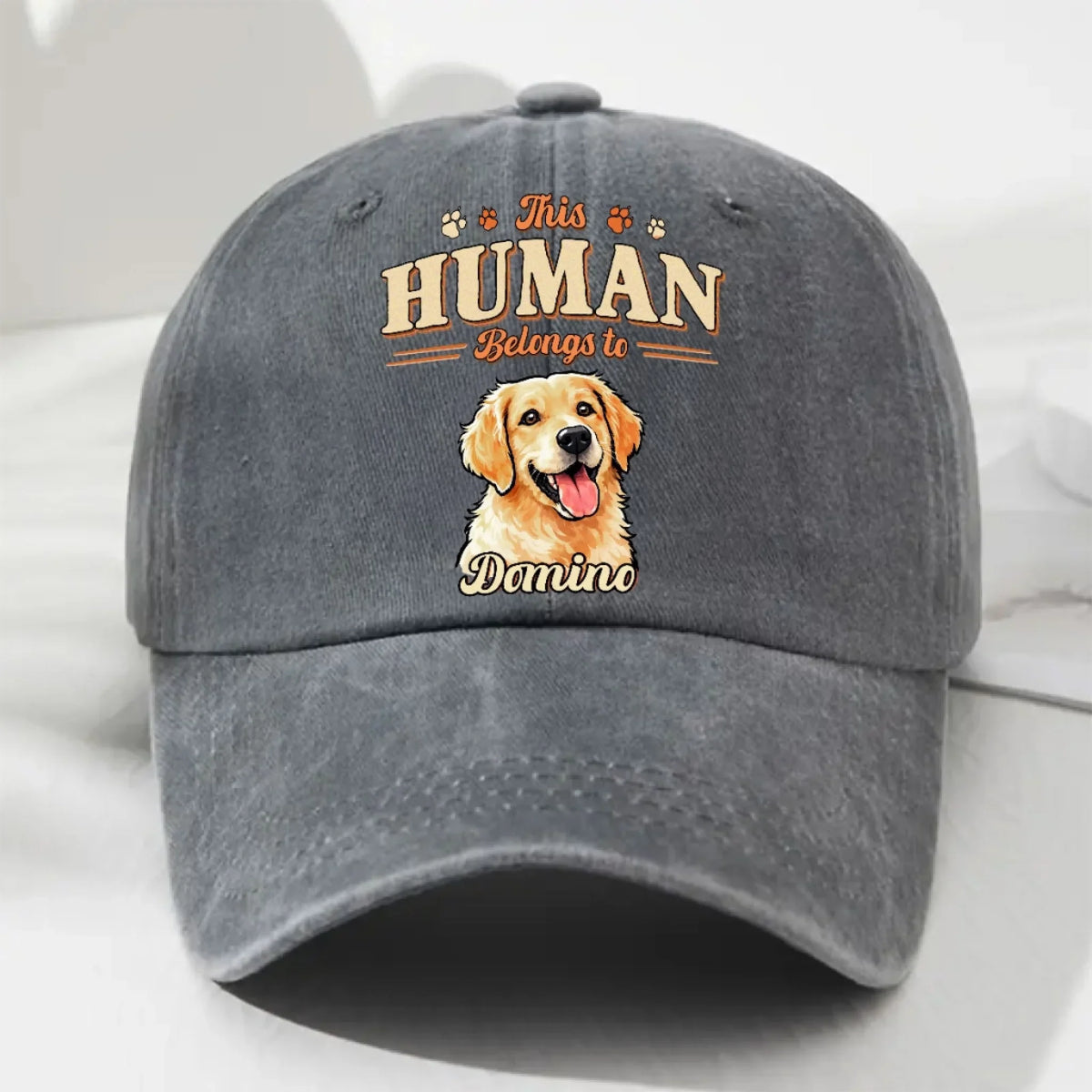 Retro Cartoon Funny Dog - Personalized Custom Photo Vintage Washed Denim Cap - Gift For Dog Parents
