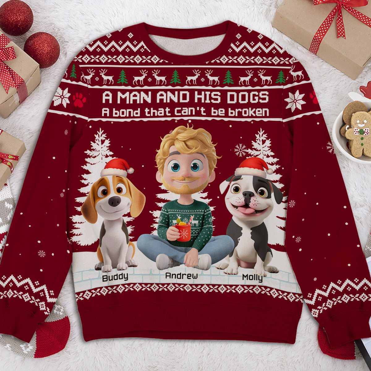 A Man And His Dog - Personalized All-Over-Print Sweatshirt