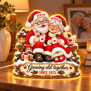 Santa Couple light box lit up