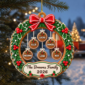 Cookie Family Wreath acrylic ornament