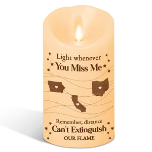 Distance Can Not Extinguish Our Flame - Personalized LED Candle