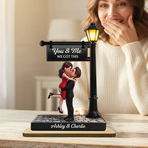 Timeless Love Under The Light - Personalized 2-Layered Wooden Plaque - Gift For Wife, Husband