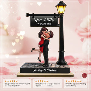 Timeless Love Under The Light - Personalized 2-Layered Wooden Plaque - Gift For Wife, Husband