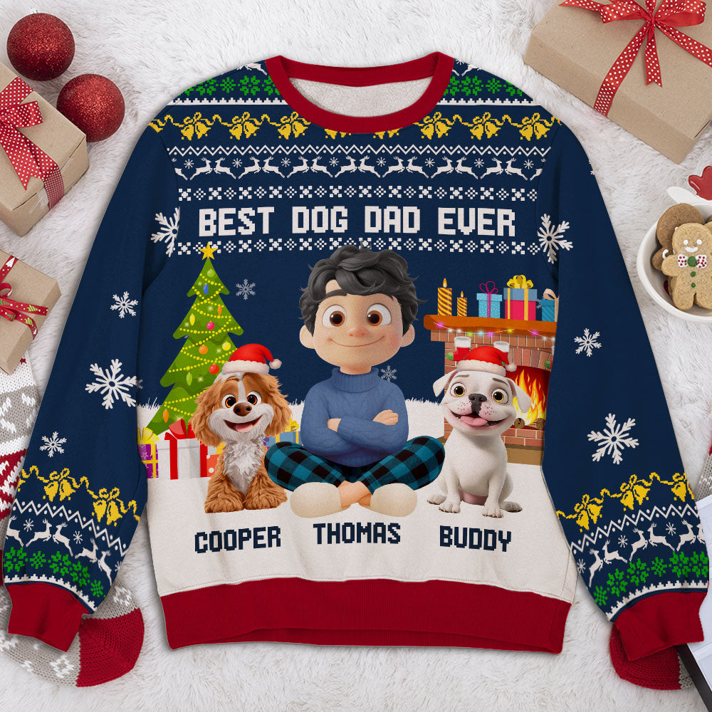 Best Dog Cartoon For Man - Personalized All-Over-Print Sweatshirt