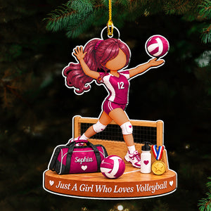 Born To Play Volleyball Daily Personalized Acrylic Ornament