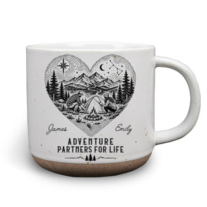 Our Story Is One Big Adventure - Personalized Pottery Mug - White