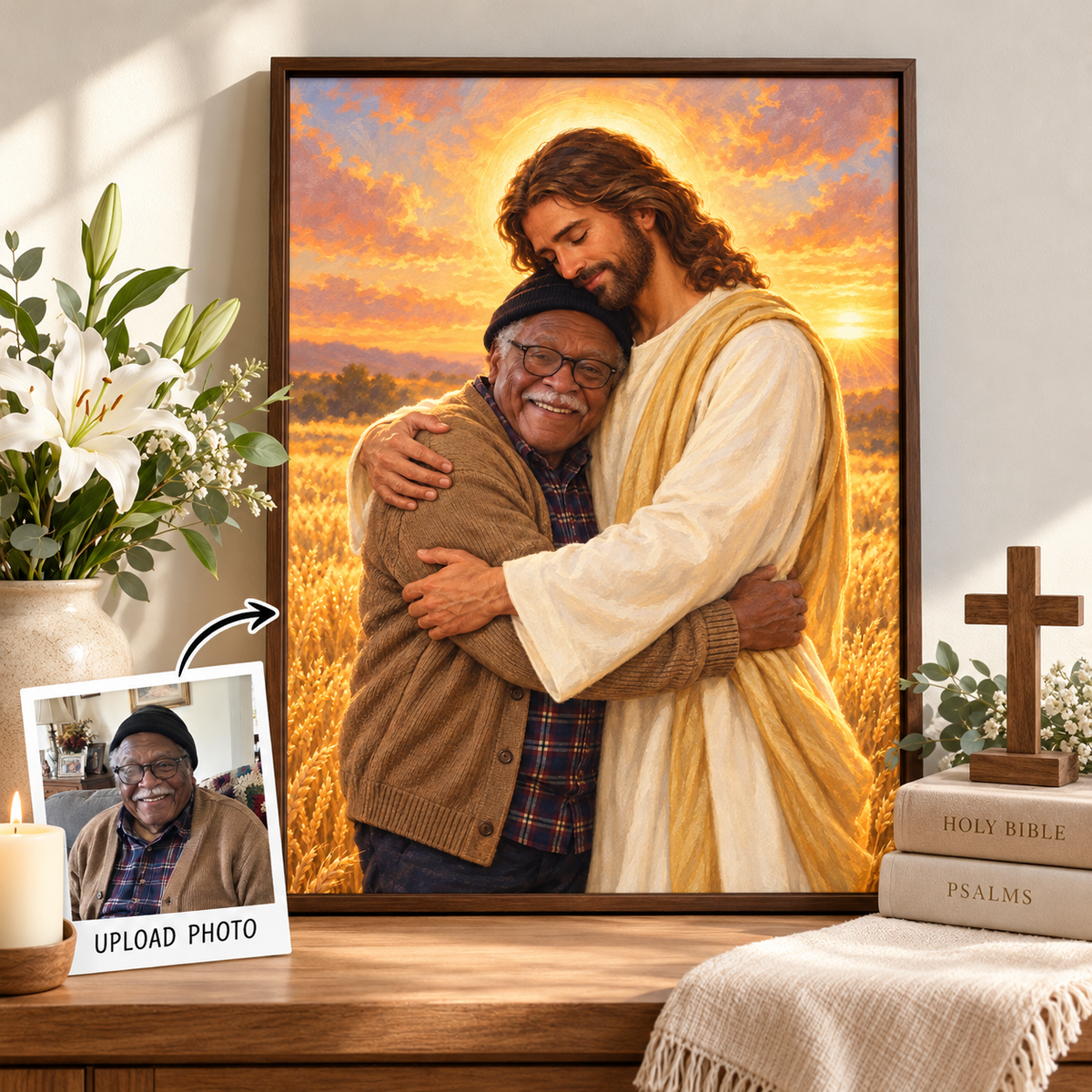 Jesus Hug Portrait - Personalized Poster