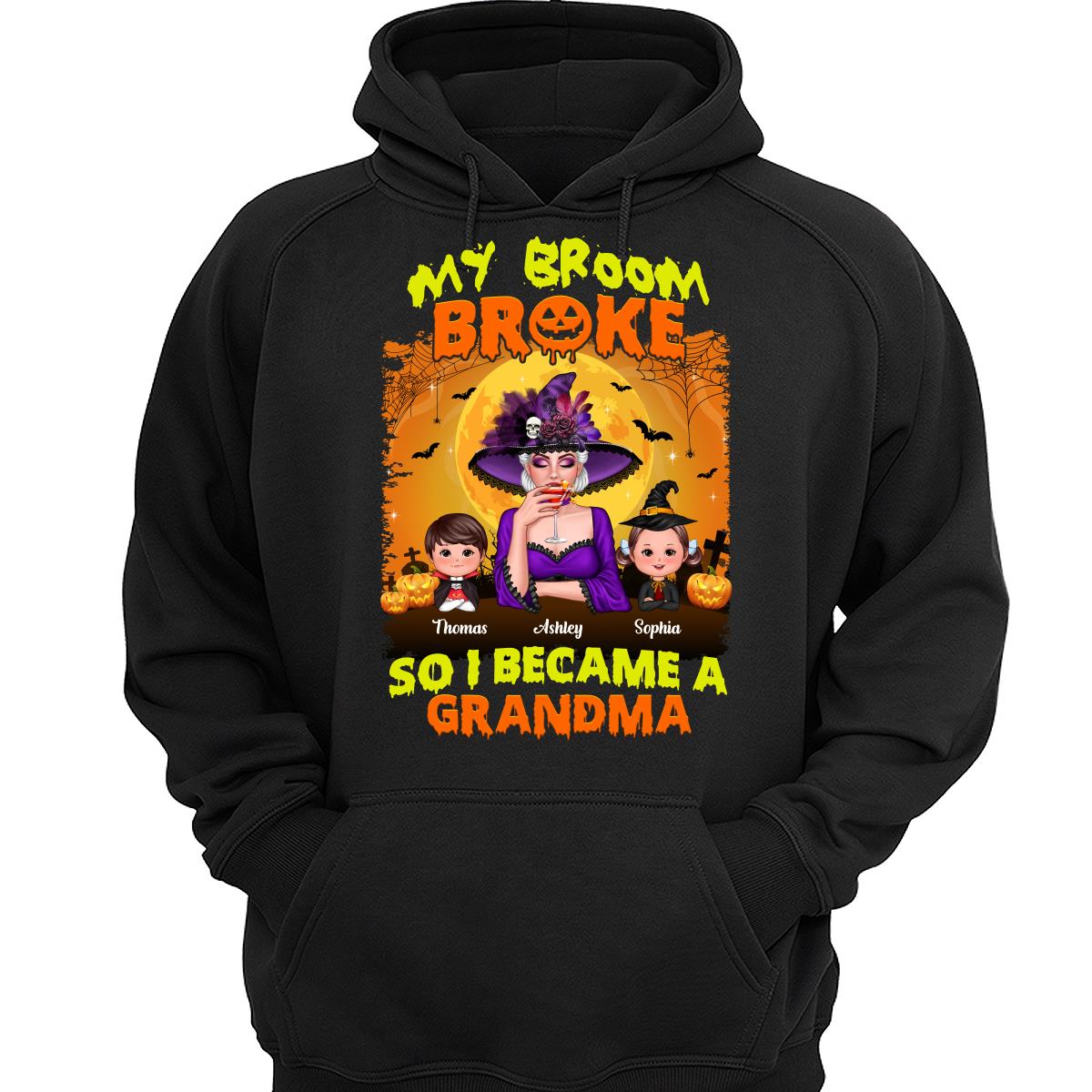 Yellow And Orange Grandma Witch - Personalized Shirt - Lifestyle