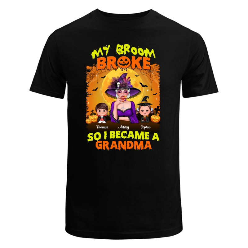 Yellow And Orange Grandma Witch - Personalized Shirt - Classic Tee Black