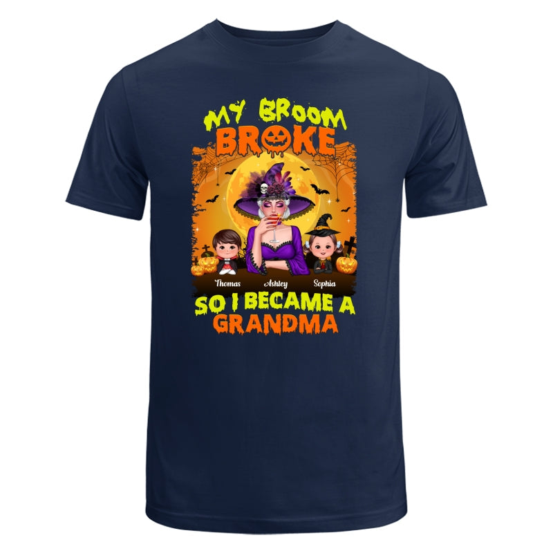 Yellow And Orange Grandma Witch - Personalized Shirt - Classic Tee Navy