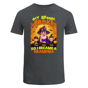 Yellow And Orange Grandma Witch - Personalized Shirt - Classic Tee Dark Heather