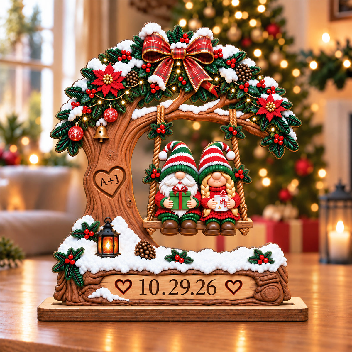 Couple Christmas - Personalized Wood Plaque - Christmas Gift For Husband, Boyfriend