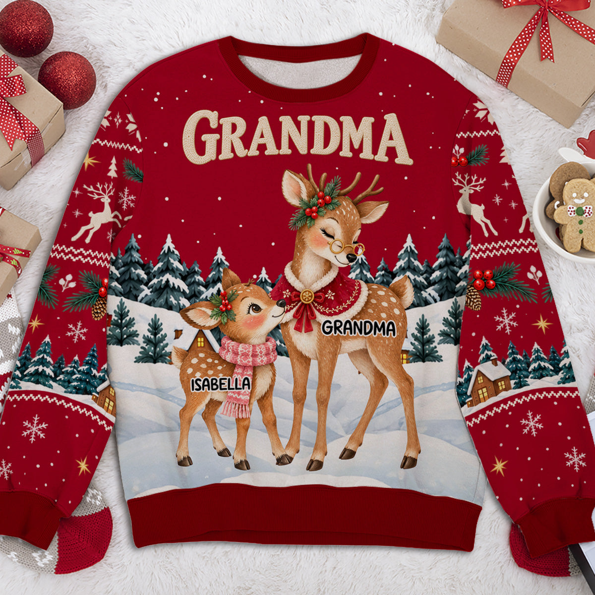 Reindeer Winter Love personalized all-over-print sweatshirt
