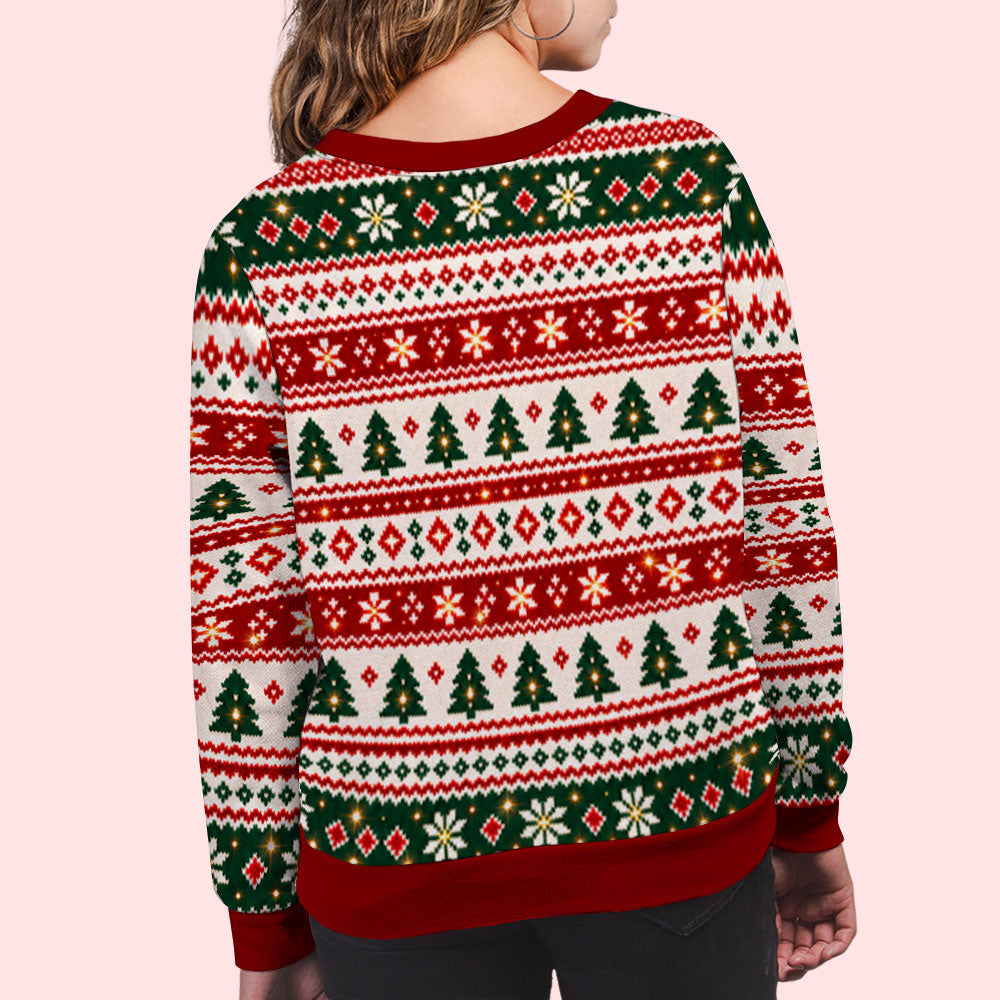 Christmas Dog Mom Forever - Personalized All-Over-Print Sweatshirt