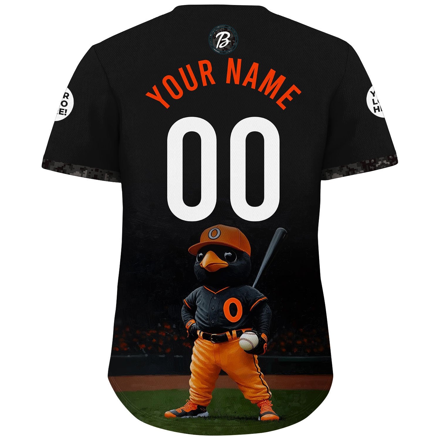 Baltimore Mascot Player City Skyline Towers At Night Custom Name Baseball Jerseys For Men & Women