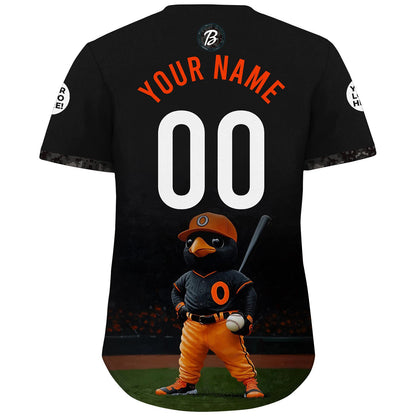 Baltimore Mascot Player City Skyline Towers At Night Custom Name Baseball Jerseys For Men & Women
