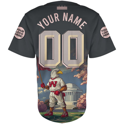 Washington Jefferson Memorial American Eagle Mascot Custom Name Baseball Jerseys For Men & Women