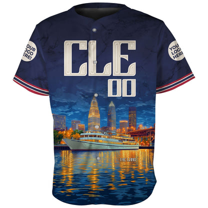 Cleveland Skyline Cuyahoga River Custom Name Baseball Jerseys For Men & Women