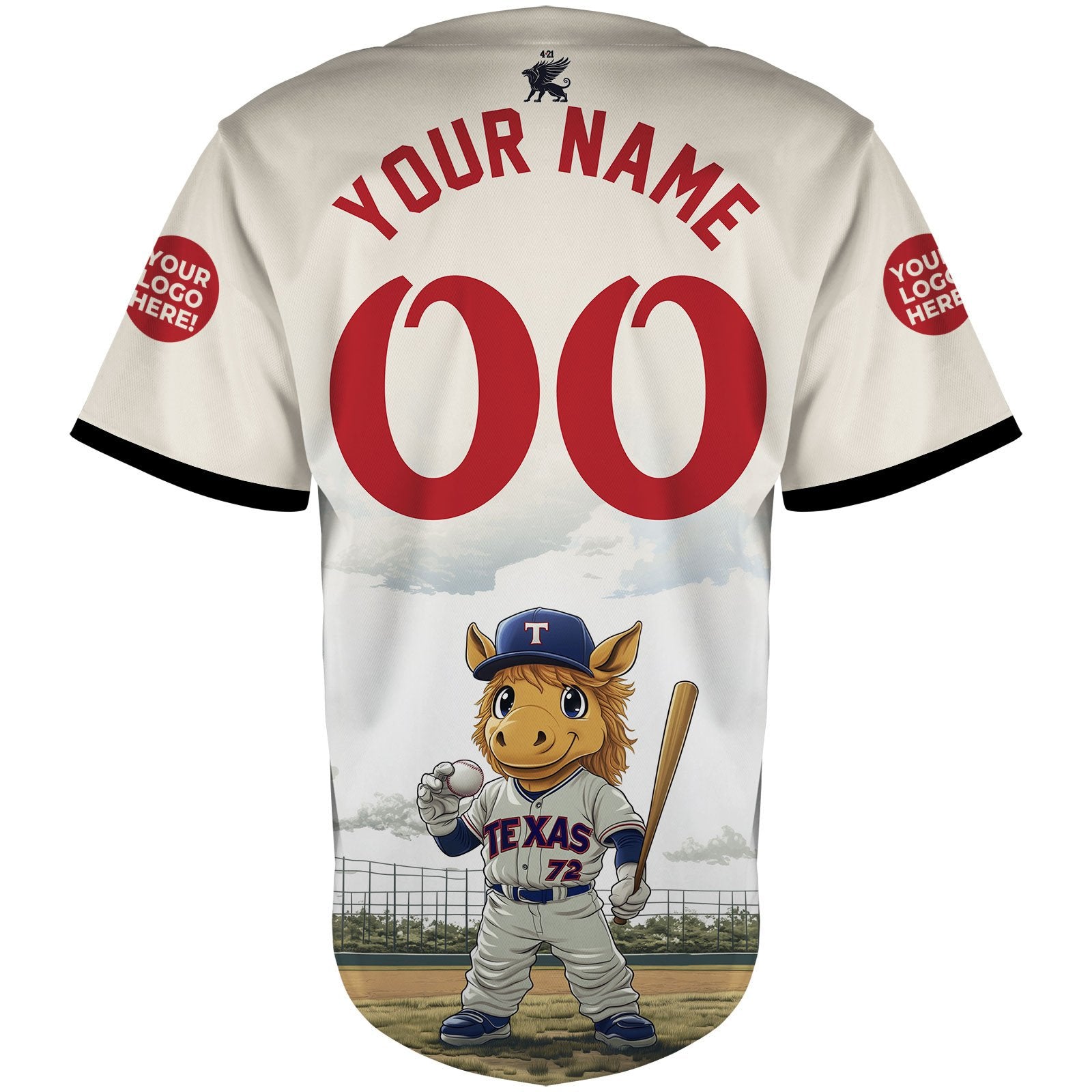 Texas Mascot Player Custom Name Baseball Jerseys For Men & Women